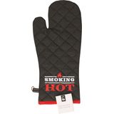BBQ handschoenen - hittebestendig tot 250 graden - antraciet/rood - katoen - ovenwanten