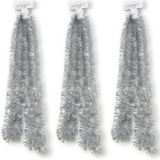3x Kerstslingers zilver ca. 5 x 270cm - Guirlandes folie lametta - Zilveren kerstboom versieringen