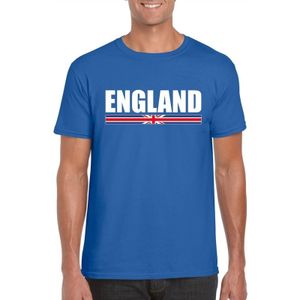 Blauw Engeland supporter t-shirt voor heren - Engelse vlag shirts