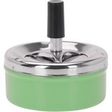 Excellent Houseware Draaiasbak/drukasbak - rond metaal - 10 cm - groen