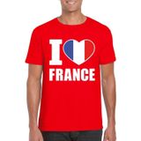 Rood I love France supporter shirt heren - Frankrijk t-shirt heren