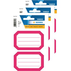 Herma Keuken/voorraadkast etiketten/stickers - 36x - roze/wit