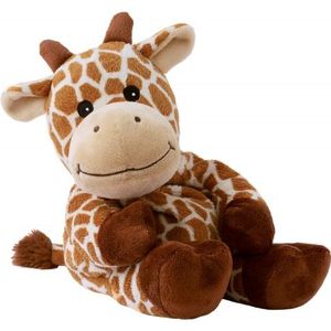 Magnetron warmte knuffel giraf bruin 35 cm - Heatpack/coldpack - Warmteknuffel lavendel geur - Safaridieren giraffes knuffels - Dierenknuffels