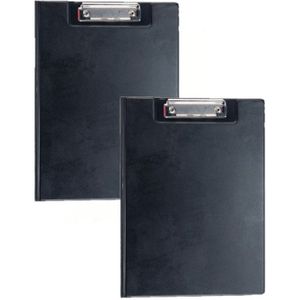 8x stuks clipboard zwart A4 formaat - Klembord voor documenten - van PVC