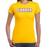 Bellatio Decorations Verkleed t-shirt dames - gabber - geel - foute party/carnaval - vriend/maat