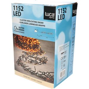 Clusterverlichting 1152 warm witte lampjes 8 meter - Kerstverlichting