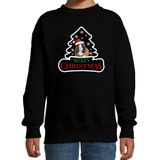 Dieren kersttrui cavia zwart kinderen - Foute Cavia knaagdieren kerstsweater jongen/ meisjes - Kerst outfit dieren liefhebber