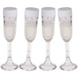 48x stuks Bellenblaas champagne bruiloft glas - Bruiloft/huwelijk feestartikelen