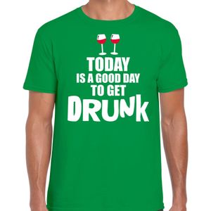 Groen fun t-shirt good day to get drunk  - heren - St Patricks day / festival shirt / outfit / kleding