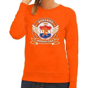 Holland drinking team sweater / sweater oranje dames - Koningsdag / supporters kleding