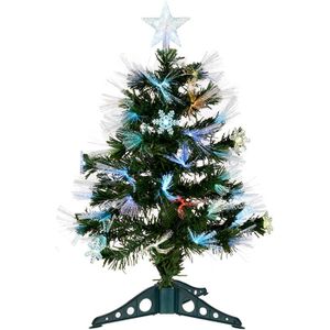 Tweedekans kunst kerstboom - 60 cm - met verlichting gekleurd - kunstbomen