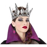 Halloween/horror verkleed kroon - dark queen/princess - kunststof - dames/meisjes