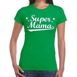 Super mama cadeau t-shirt groen dames - kado shirt voor moeders