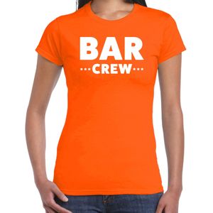 Bellatio Decorations Bar Crew t-shirt voor dames - personeel/staff shirt - oranje