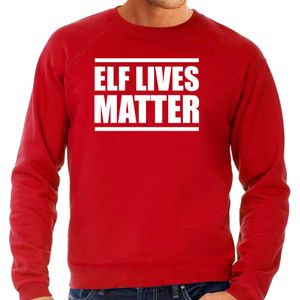 Elf lives matter Kerst sweater / Kerst trui rood voor heren - Kerstkleding / Christmas outfit