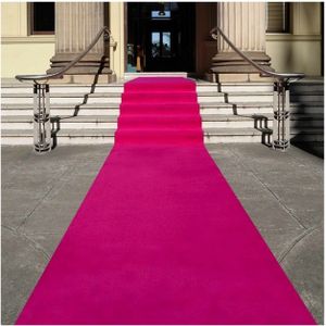 Fuchsia loper 10 meter lang 1 meter breed - 3 mm dik - Gala decoratie feestartikelen