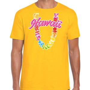 Hawaii slinger t-shirt geel voor heren - Zomer kleding