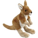 Pluche knuffel dieren Kangoeroe 18 cm - Speelgoed wilde dieren Kangoeroes knuffelbeesten