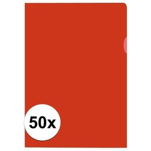 50x Insteekmap rood A4 formaat 21 x 30 cm - Kantoorartikelen