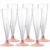 Santex Champagneglazen - 30x - plastic - 140 ml - rose goud - herbruikbaar