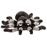 Halloween Pluche grijs met zwarte spin knuffel 13 cm - Spinnen insecten knuffels - Speelgoed voor kinderen