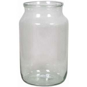 Glazen melkbus bloemen vaas/vazen smalle hals 21 x 35 cm - Transparante bloemenvazen van glas