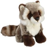 Ravensden - Knuffeldieren set wolf en wasbeer pluche knuffels 18 cm