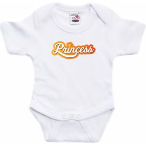Princess Koningsdag romper wit voor babys - Koningsdag rompertje / kleding / outfit