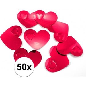 50x mega confetti rode hartjes - Valentijn / Bruiloft confetti