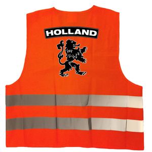 Holland hesje reflecterend oranje - Hollandse leeuw - EK / WK / Holland supporter kleding - veiligheidshesje