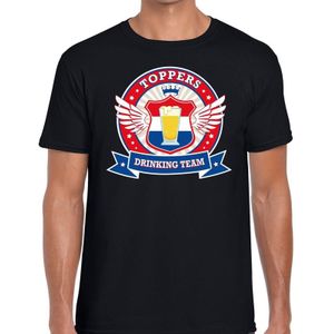 Zwart Toppers drinking team t-shirt  / shirt  zwart Toppers team heren
