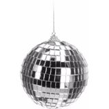 6x Kerst discoballen zilver 10 cm - kerstbal