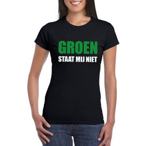 Groen staat mij niet tekst t-shirt zwart voor dames - dames fun shirts