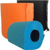 3x Gekleurd toiletpapier rollen 140 vellen - Turquoise/zwart/oranje thema feestartikelen decoratie - WC-papier/pleepapier