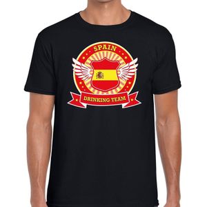 Zwart Spain drinking team t-shirt zwart heren -  Spanje kleding