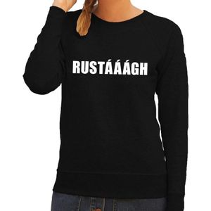 Rustaaagh tekst sweater / trui zwart voor dames