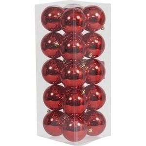 Othmar decorations Kerstballen - 20x - rood - kunststof - 8 cm