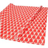 Kerst inpakpapier - 200 x 70 cm - rood met rendieren - cadeaupapier