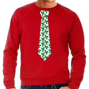 Bellatio Decorations stropdas Kersttrui/kerst sweater mistletoe - heren