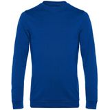 Grote maten sweater / sweatshirt trui blauw met ronde hals voor heren - blauwe - basic sweaters