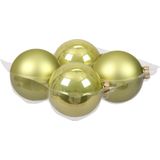 12x stuks kerstversiering kerstballen salie groen (oasis) van glas - 10 cm - mat/glans - Kerstboomversiering