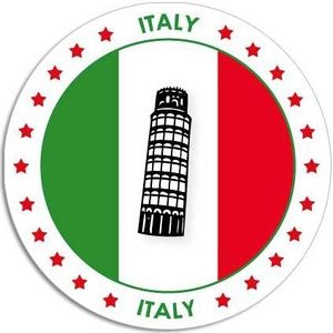 Italie sticker rond 14,8 cm - Italiaanse vlag - Landen thema decoratie feestartikelen/versieringen