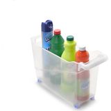 Set van 3x stuks kunststof trolleys transparant op wieltjes L45 x B17 x H29 cm - Voorraad/opberg boxen/bakken