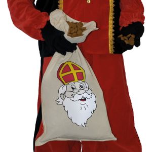 Sinterklaas strooizak katoen 35 x 60 cm - Sint en Piet strooizakken