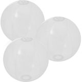 10x stuks opblaasbare strandballen plastic transparant wit 28 cm - Strand buiten zwembad speelgoed