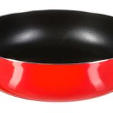 Secret de Gourmet - Hapjespan met deksel - Alle kookplaten/warmtebronnen geschikt - rood/zwart - Dia 28 cm