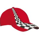 4x Racing baseballcaps rood - Auto racecoureur pet - Race thema verkleed accessoire