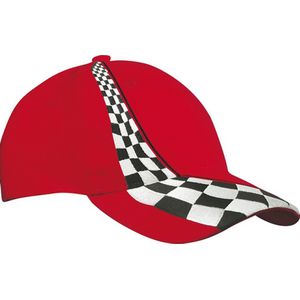 4x Racing baseballcaps rood - Auto racecoureur pet - Race thema verkleed accessoire