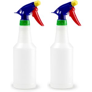 2x stuks waterverstuivers/spuitflessen 500 ml transparant - Plantenspuiten/schoonmaakspuiten