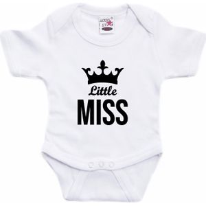 Little miss tekst baby rompertje wit meisjes - Kraamcadeau - Babykleding